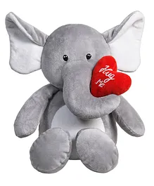 Ultra Elephant With Heart Soft Toy Grey - Height 40 cm