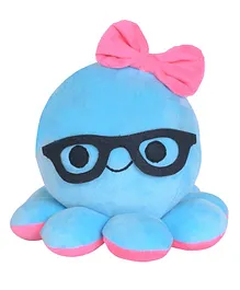 Ultra Plush Octopus with Spectacles Soft Toy Blue - Height 18 cm
