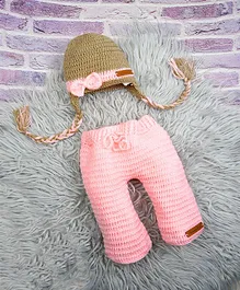 The Original Knit Dungaree & Cap Photography Set - Pink