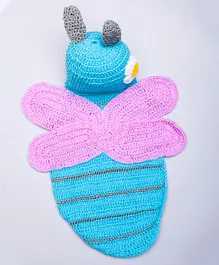 The Original Knit Butterfly Cap & Diaper Cover Handmade Crochet Photography Prop - Blue 