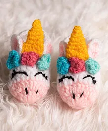 The Original Knit Handmade Crochet Unicorn Booties Photography Prop - Multicolor