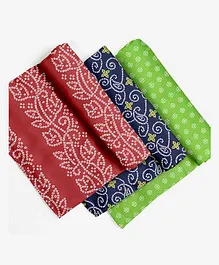 SuperBottoms Bandhani Printed Mulmul Swaddles Multicolour - Pack of 3