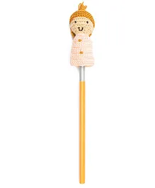 Happy Threads Pencil with Hand Crafted Doll Shaped Crochet Topper - Pink