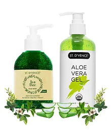 St. D’vencé  Tea Tree Oil Face Wash and Organic Aloe Vera Gel Combo - 150 ml, 300 ml