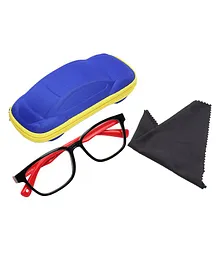 Vink Rectangle Wayfarer Blue Ray Protection Glasses For Age 5 to 10 Years - Red Black