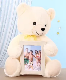 Chun Mun Stuff Teddy Bear Soft Toy With Photo Frame Cream - Height 43.5 cm