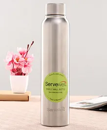 Servewell Single Walled Water Bottle Silver - 600 ml