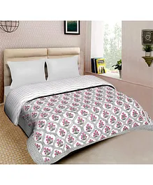 Mom's Home Organic Cotton Double Bed Quilt - Pink