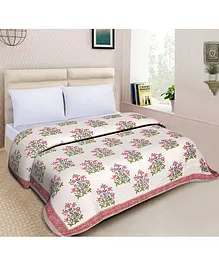 Mom's Home Organic Cotton Double Bed Quilt - Pink