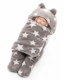 NeonateCare Hooded Wrapper Animal Print - Yellow