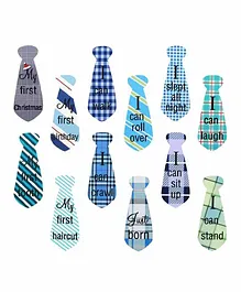 Ziory Milestone Necktie Stickers Multicolor - Pack of 12
