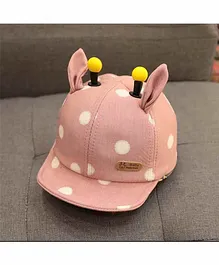 Ziory Polka Dots Soft Brim Baseball Cap with 3D Ears - Diameter 20 cm