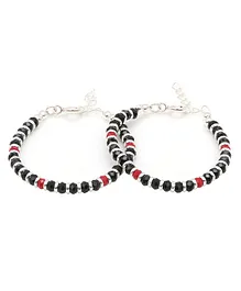 Osasbazaar Sterling Silver Bracelet Nazariya Pack of 2 - Red & Black