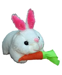 Toyingly Rabbit with Carrot Soft Toy White - Height 21 cm