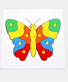 The Little boo Wooden Knob and Peg Butterfly Puzzle Multicolor - 12 Pieces 