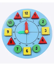 The Little Boo Wooden Time Learning Clock - Blue