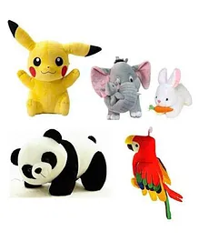 Deals India Plush Animal Soft Toy Set of 5 Multicolor - Length 32 cm