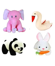 Deals India Plush Animal Soft Toy Set of 4 Multicolor - Height 20 cm