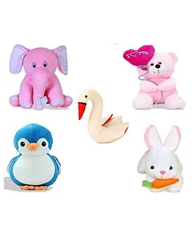 Deals India Plush Soft Toys Pack of 5 Multicolor - Height 22 cm
