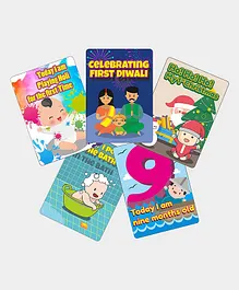 Crackles Funny Theme Baby Recording Milestone Cards  - Pack of 35