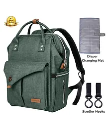 Alameda Diaper Backpack With Stroller Hooks & Diaper Changing Mat Large - Green