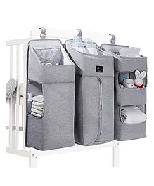 Sunveno Baby Bedside Portable Crib Organizer - Grey