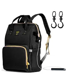 Sunveno Diaper Bag With Stroller Hook Extra Large - Black