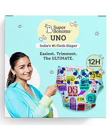 SuperBottoms Freesize UNO Reusable Cloth Diaper with 2 Dry Feel Magic Dry Pads - Multicolor