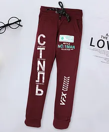 Chimprala Full Length Printed Lounge Track Pants - Maroon