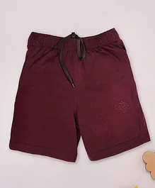 Chimprala Cotton Solid Shorts - Maroon