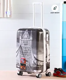 Luggage Bags City Print Design Black & White with 360 Wheel & Lock - 22 Inch 