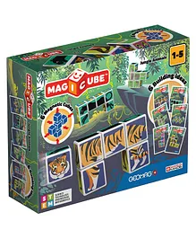 Kub & Bear Geomag Magicube Jungle Animals Magnetic Blocks Multicolor - 6 Pieces