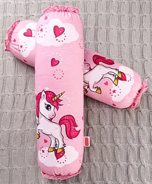 Babyhug Premium Bolster Set of 2 Unicorn Print - Pink