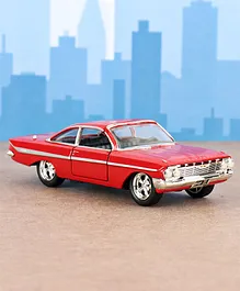 Jada Toys Fast & Furious Die Cast Free Wheel 1961 Chevy Impala Toy Car - Red