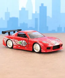Jada Toys Fast & Furious Die Cast Free Wheel 1993 Mazda RX 7 Toy Car - Red