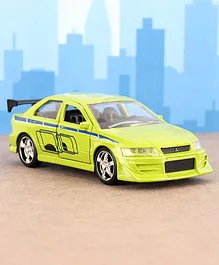 Jada Toys Fast & Furious Die Cast Free Wheel Mitsubishi Lancer EVO VII Toy Car - Yellow