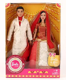 Barbie In India Barbie And Ken Gift Pack Doll Set Red Yellow - Height 28 cm