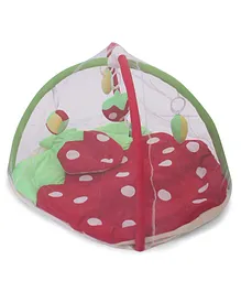 Babyhug Play Gym With Strawberry Cut & Mosquito Net - Red