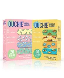 Ouchie Non-Toxic Printed Bandages Pack of 2 - 20 Bandages Each