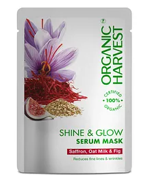 Organic Harvest Shine & Glow Face Sheet Mask 100% Certified Organic - 20 g