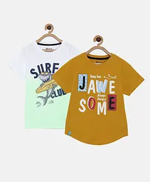 3PIN Half Sleeve Pack Of 2 Awesome Print T-Shirt - Multicolor