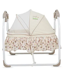 Baybee Electric Baby Swing Cradle with Mosquito Net - Brown