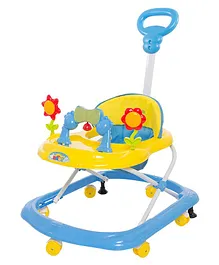 Baybee Kenny Musical Baby Walker with Parent Handle - Yellow