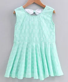 Kidcetra Sleeveless Floral Print Dress - Pastel Green