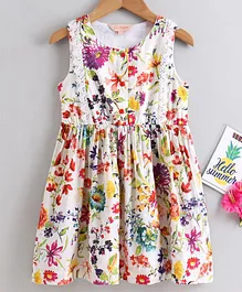 Lil Drama Sleeveless Floral Print Dress - Multi Colour