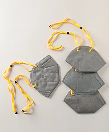 FROGGY Pack Of 4 Unvalved Anti-Pollution N95 With Head Loop Masks - Dark Grey
