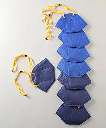 FROGGY Pack Of 8 Unvalved Anti-Pollution N95 With Head Loop Masks - Navy & Royal Blue