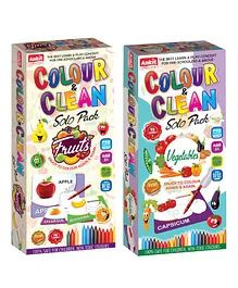 Ankit Toys Colour & Clean Fruits & Vegetables Pack of 2 - Multicolor
