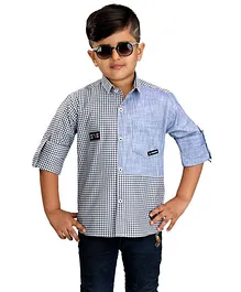 Kooka Kids Full Sleeves Checked Shirt - Blue