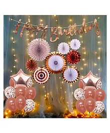 Party Propz Birthday Decorations Kit Rose Golden - Pack of 34